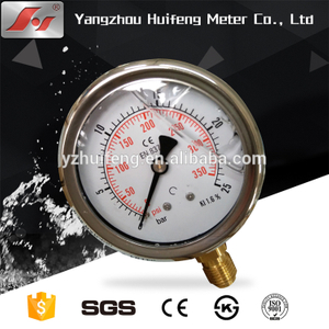 HF 2" stainless steel glycerine or silicone oil filled pressure gauge