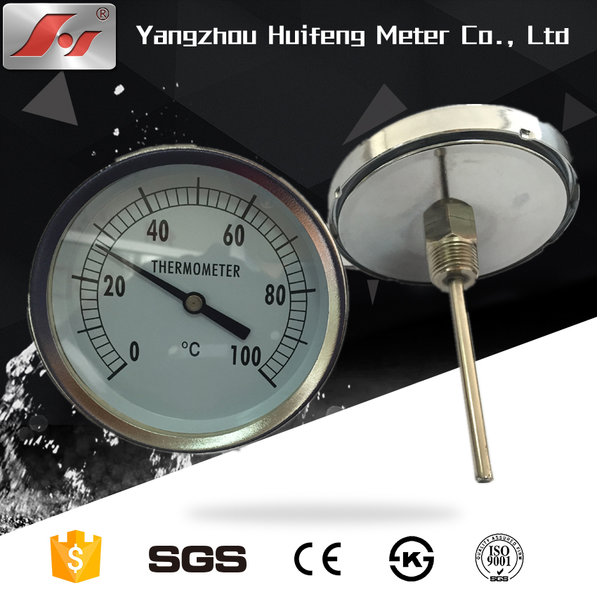 Hf Mm Stainless Steel Bimetal Thermometer Pressure Gauge For The Steam