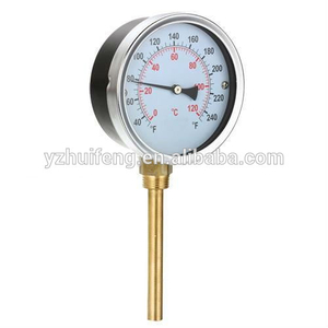 HF High Quality Hot Water 40-240F/C Bottom Connection Temperature Pressure Gauge