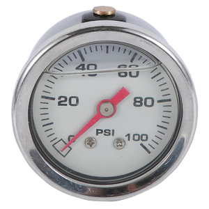 HF 1.5" black white dial stainless steel 100 psi motorcycle fuel car oil pressure gauge