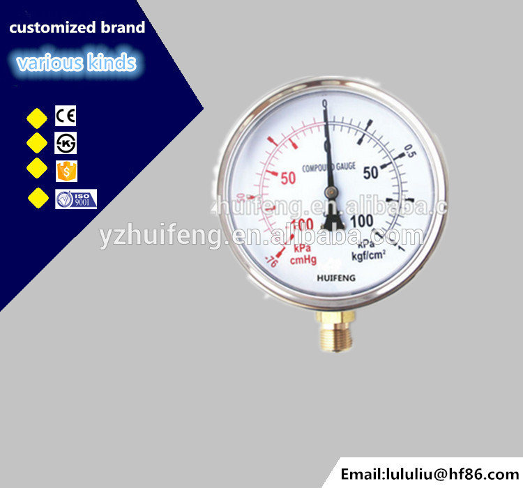 HF vacuum pressure gauge manometer mmhg