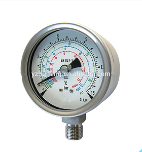 HF Refrigerant 63mm Vacuum -1-15bar/celsius Refrigeration R410a CL1.0 Freon Manifold Pressure Gauge