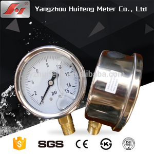 HF 1" 1.5" 2" 2.5" 4" Yangzhou Huifeng HF Stainless steel Pressure Gauge Manometer Meter