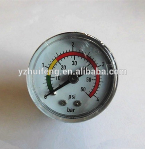 HF Small 30mm Stainless Steel Case Water 0-4bar/psi Manometer Tank Pressure Gauge