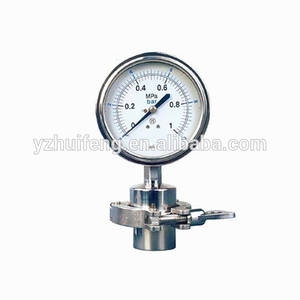 HF ISO9001 Certification Stainless Steel Sanitary Diaphragm 0-10bar 0-1MPa Pressure Gauge